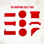 3D Shopping Sale Tags Pack for eCommerce | Premium Red Discount Labels